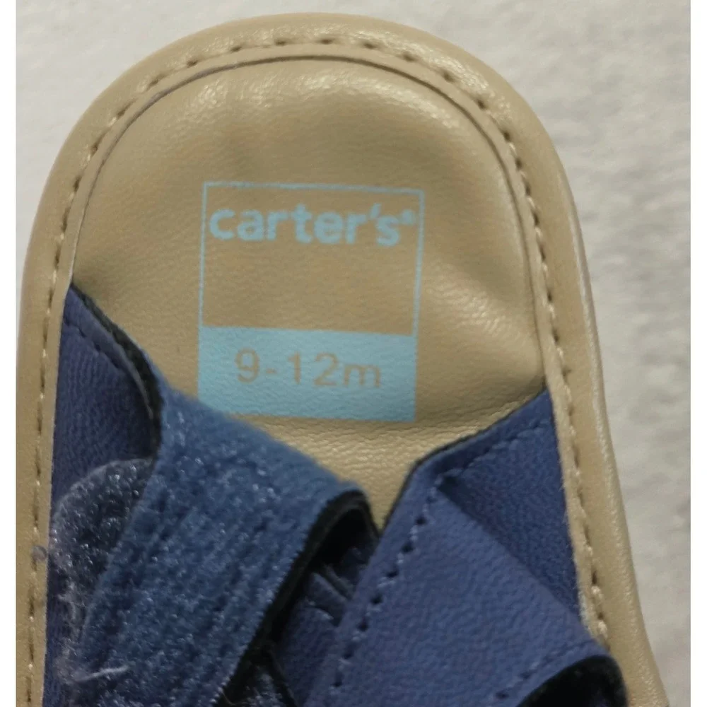 Carters Baby Boy Blue Faux Leather Buckle Sandals Size 9-12 Months Summer Shoes